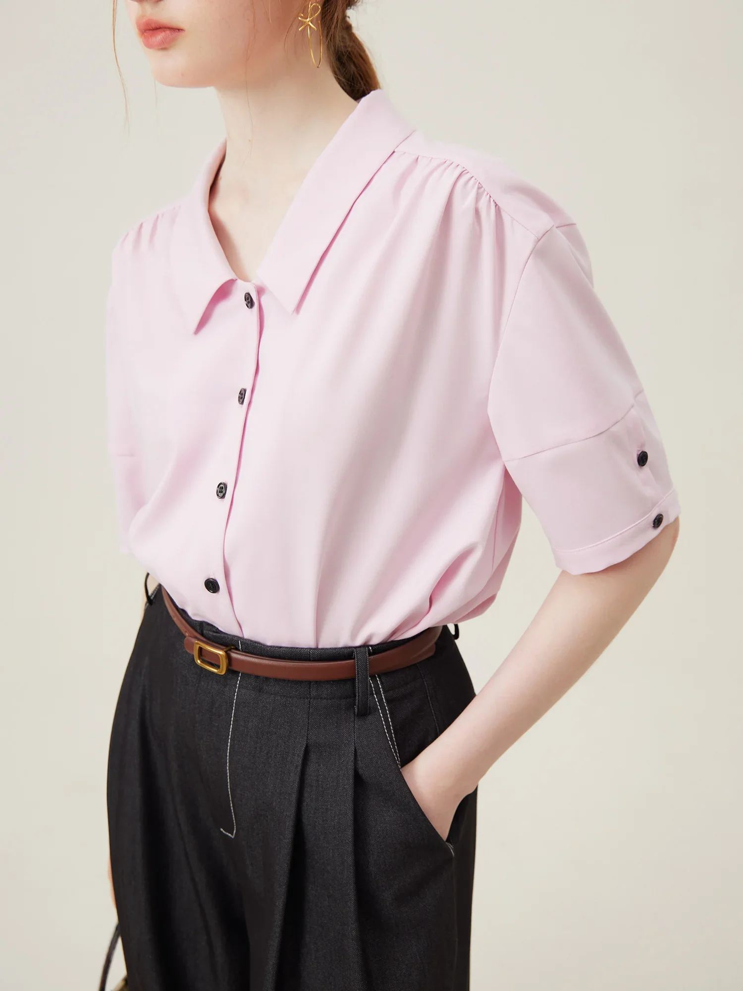 Женская Летняя Повседневная Рубашка Поло Свободная Посадка Одежда FSLE Cleanfit