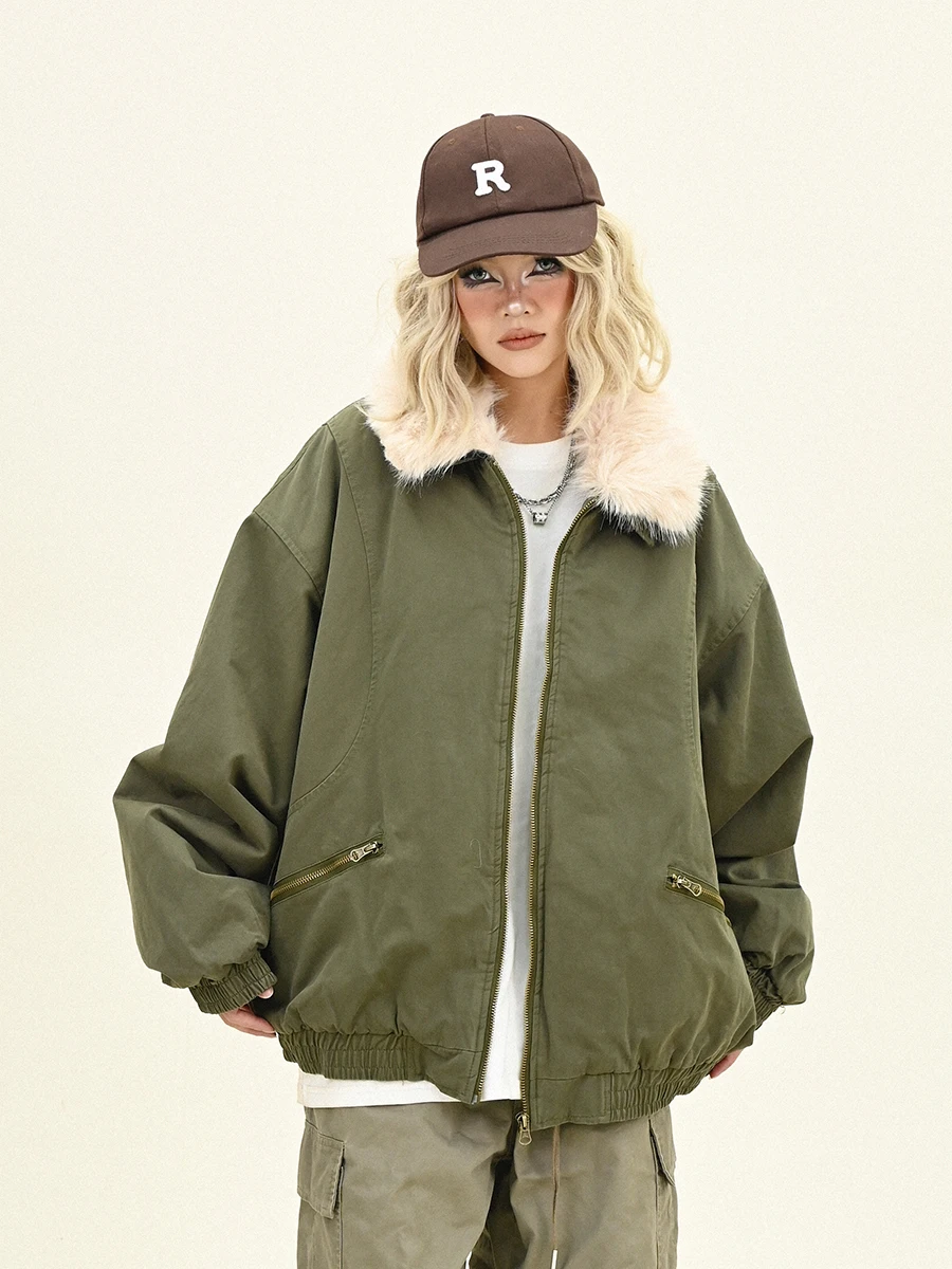 Женские парки с меховым воротником новинка зимы 2024 свободные утолщенные пальто