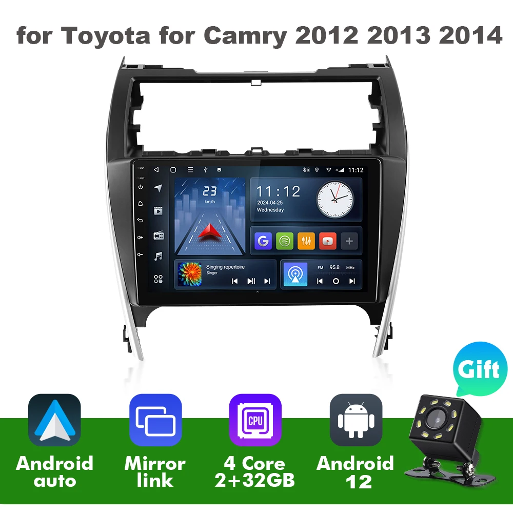 Автомобильное стерео радио EBILAEN Android 12 для TOYOTA Camry 2012 2013 2014 американская версия auto