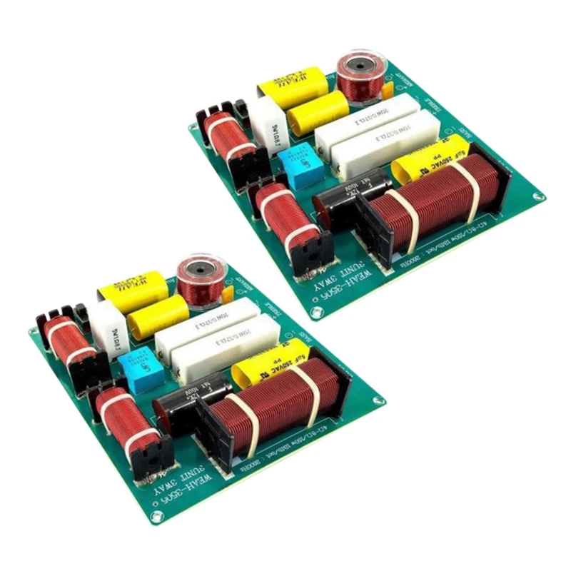 

2Pcs 2 X 300W 3 Way High-Low 4-8 Ohm Speaker Frequency Divider Loudspeaker Crossover Filter Circuit 40Hz/20Khz