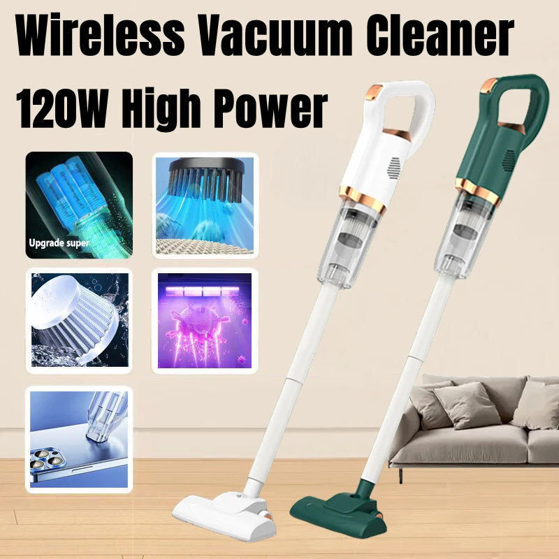   Wireless Handheld Vacuum Cleaner 8500Pa 120W Powerful Electric Sweeper Cordless Home Car Remove Mites Dust Cleaner 