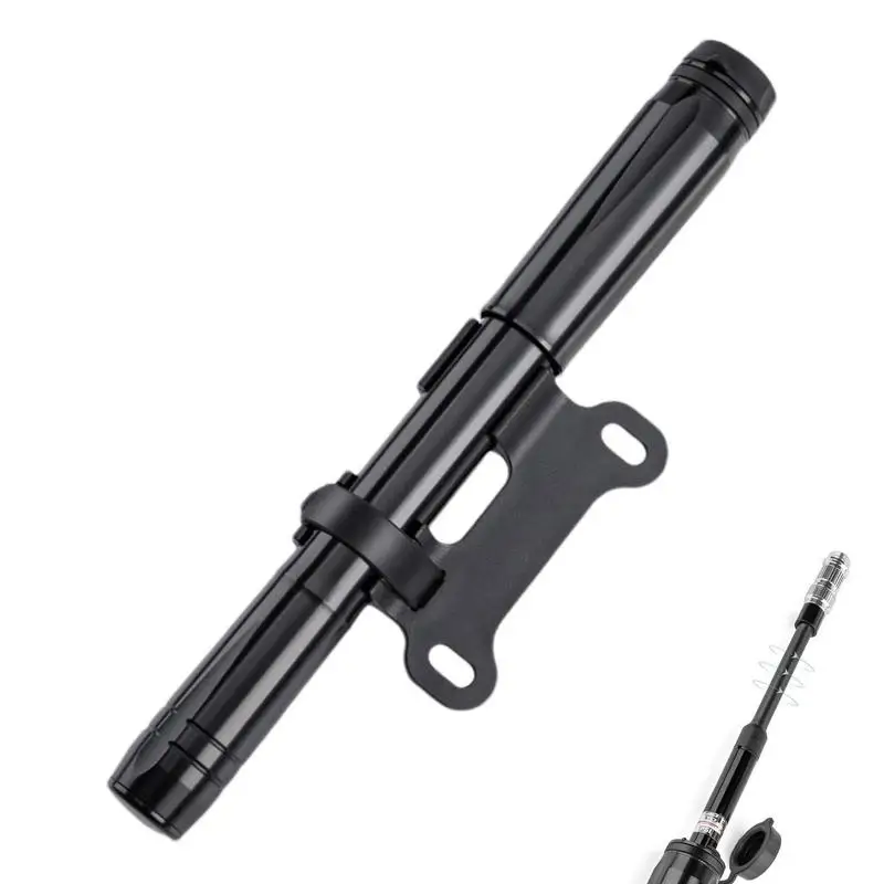 

Portable Bike Air Pump 120PSI Travel Bike Pump Non-Slip Handle Bicycle Pump With Barometer And Bracket Concealed Hose Dust Cover