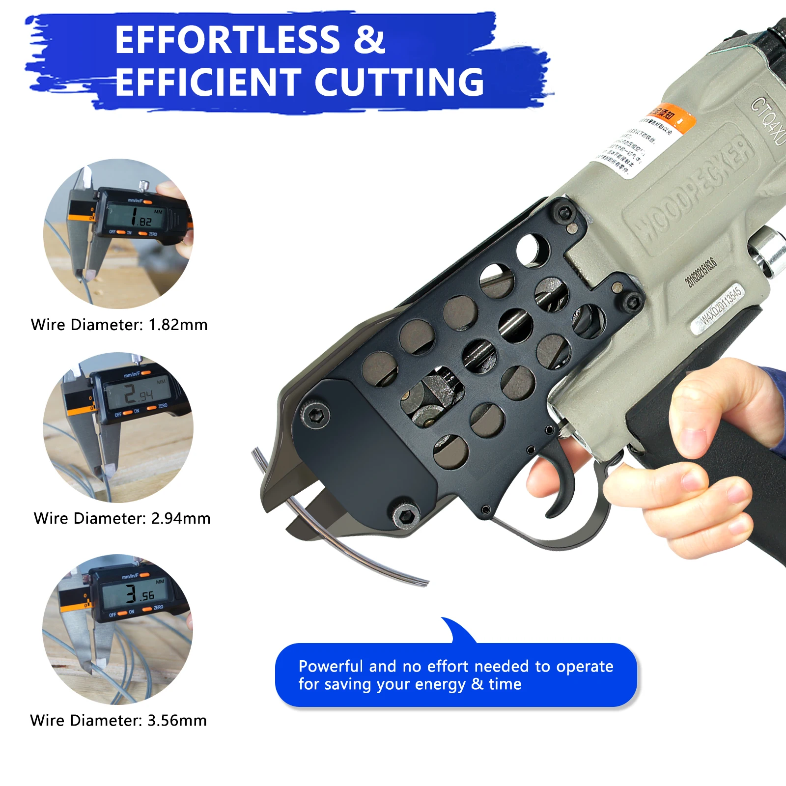 WOODPECKER CTQ4XD Пневматические кусачки для резки проволоки диаметром 3-4 мм ножницы с