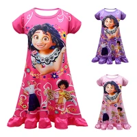 disney charm costume girl childrens pajama gown cospaly encanto princess daily casual short sleeved dress cute ruffle clothes
