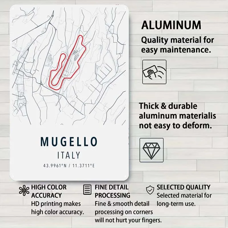 Mugello простая жесть с принтом спортивный металлический плакат украшение для