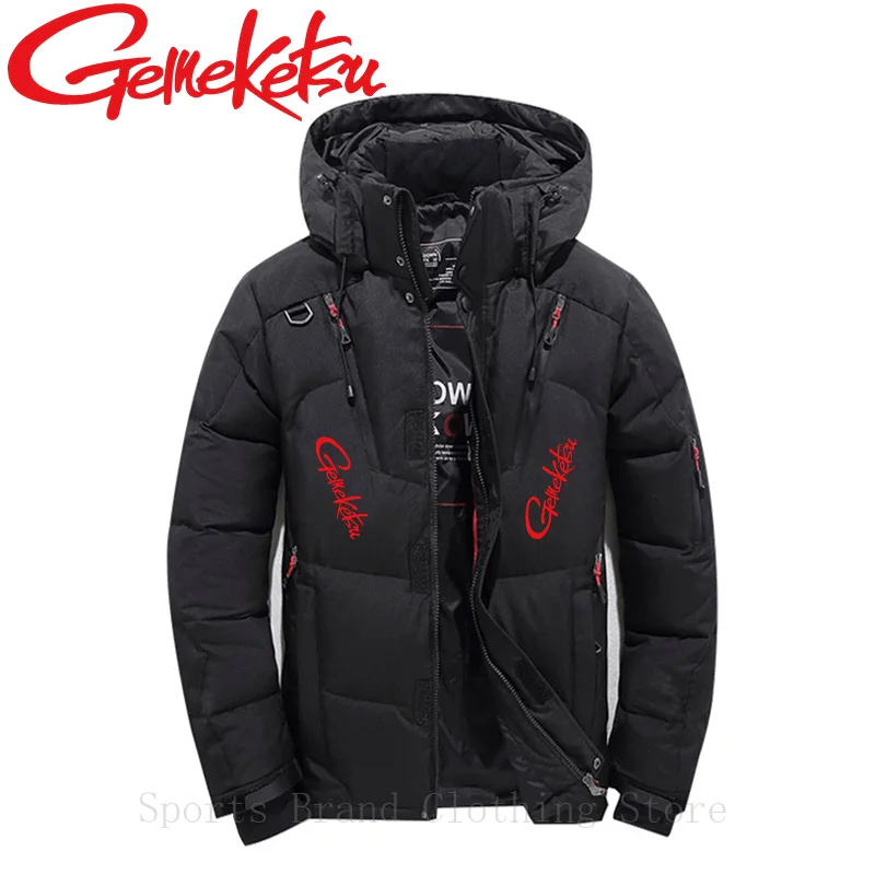 Новый Зимний толстый и теплый мужской пуховик со съемной шапкой куртка из белого