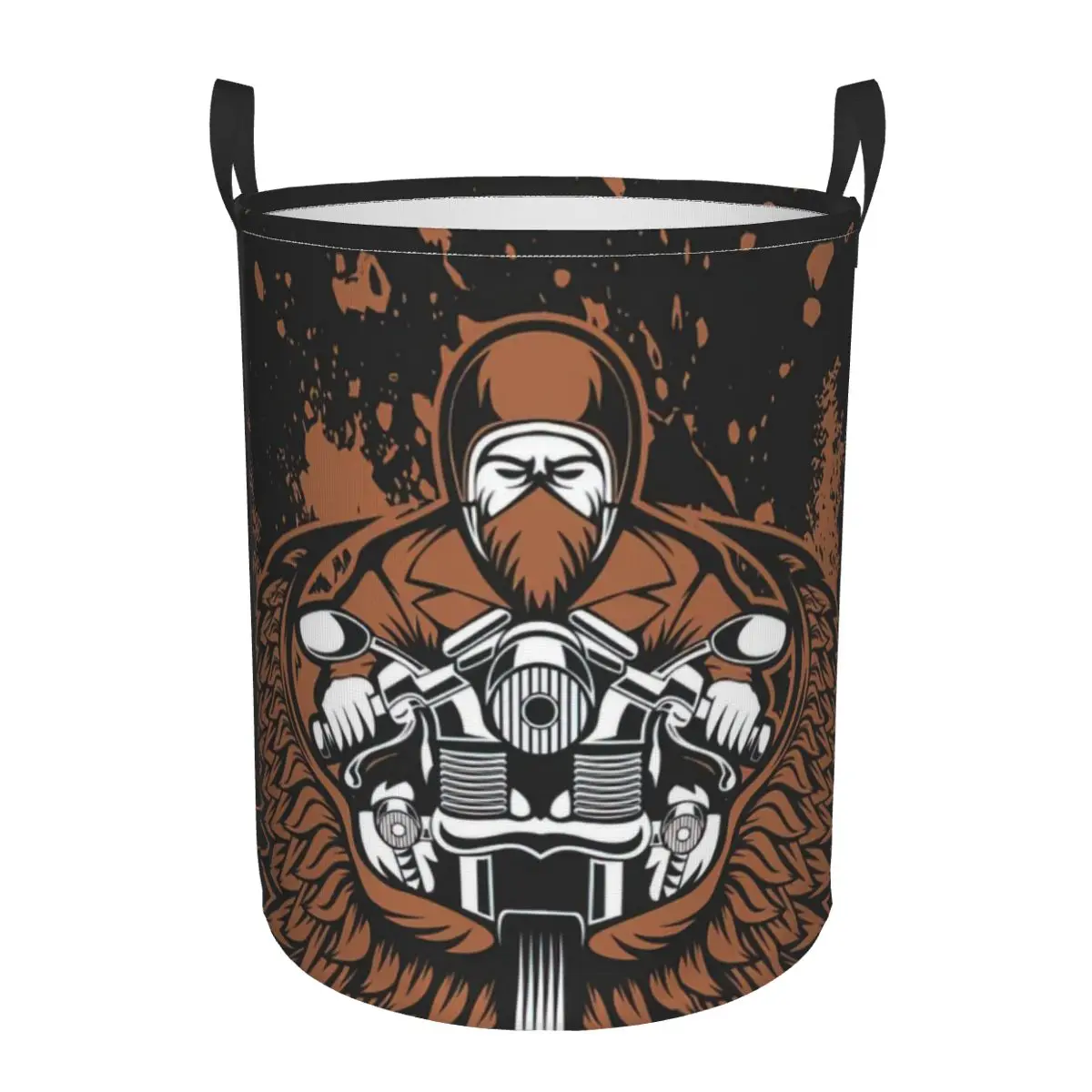 

Biker Custom Motorcycles Vector Dirty Laundry Basket Waterproof Home Organizer Basket Clothing Kids Toy Storage Basket