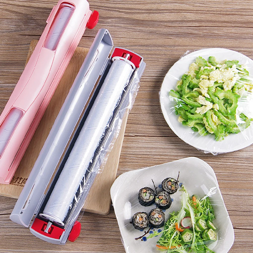 

Food Plastic Cling Wrap Dispenser Resuable Preservative Film Cutter Kitchen Storage Accessories
