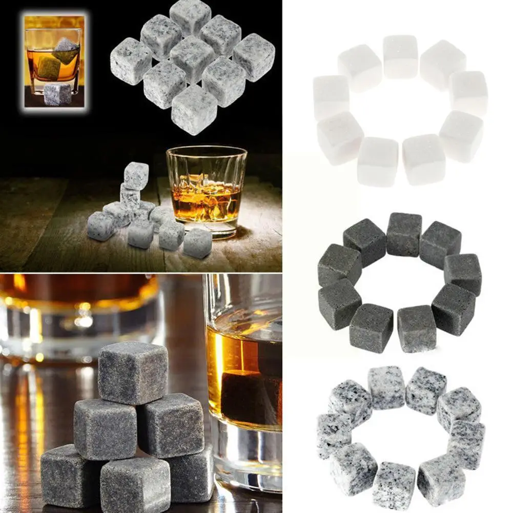 

9 Pieces Of Whiskey Ice Cubes Champagne Cold Drink Granite Rock Cubes Ice I9P3