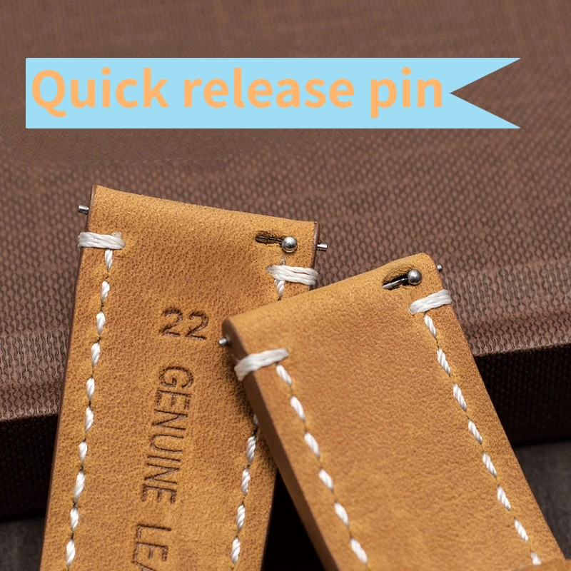 Watch Strap Sport Vintage Leather Watchband Stainless Steel Buckle Watch Accessories 18mm 20mm 22mm for Samsung Huawei Watch