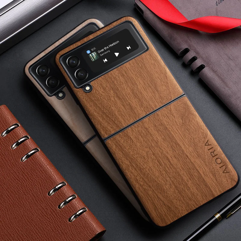 

Case for Samsung Galaxy Z Flip 4 Flip4 zflip4 5G bamboo wood pattern Leather cover for samsung galaxy z flip4 flip 4 zflip4 case