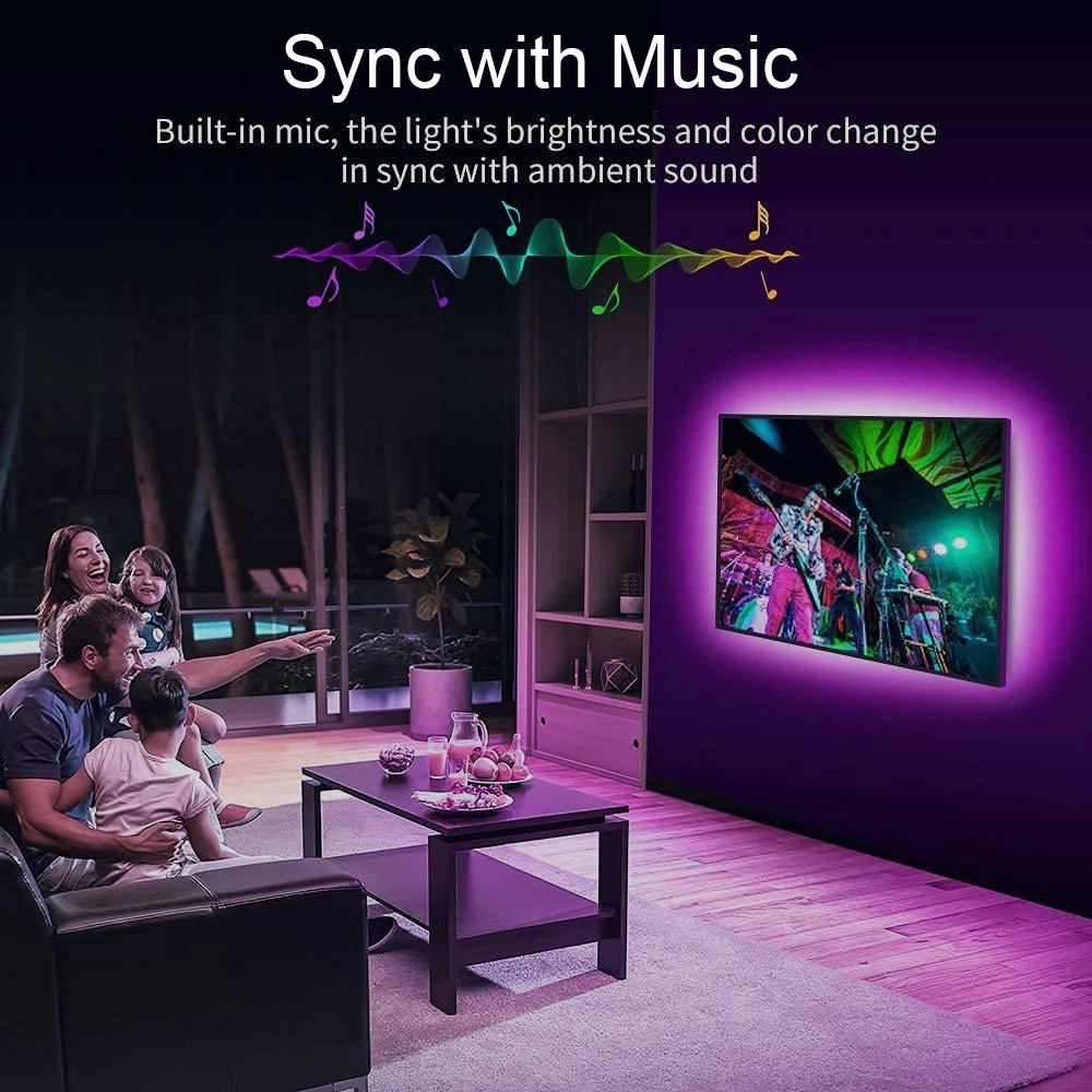 Светодиодная лента RGB 5050 с поддержкой Wi-Fi и подсветкой |