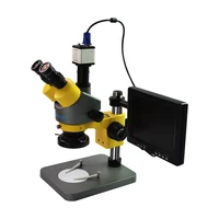 factory supply 7x 45x continuous zoom led ring light trinocular stereo microscope set for diamond electronic repair