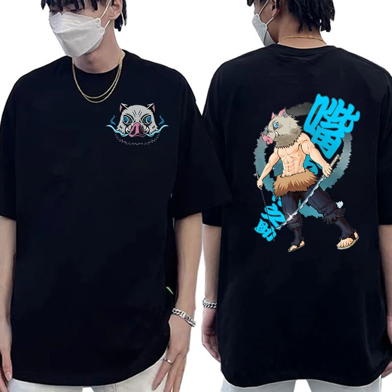 Новая футболка с принтом аниме Hashibira Inosuke модная повседневная коротким рукавом