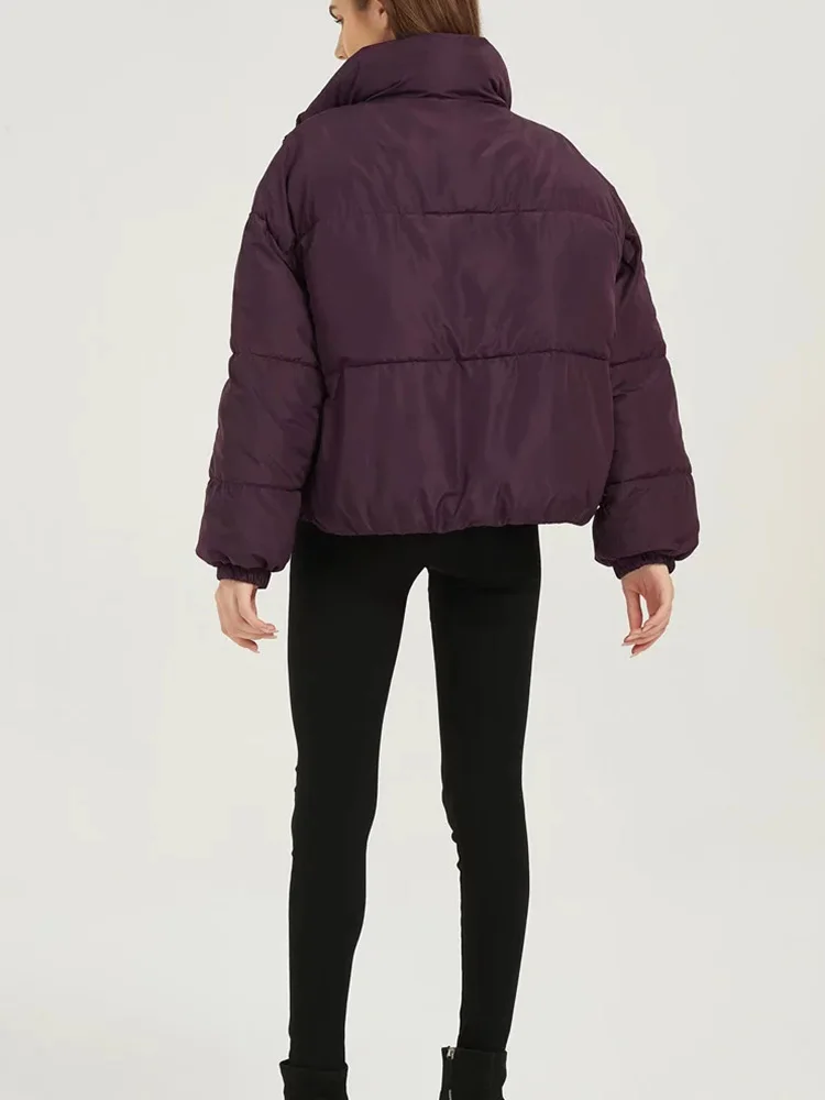 Icclek Women's Winter Jacket Warm Thick Green Parkas Fashion Female Puffer Jacket Pocket Drawstring Padded Coats Chic Outerwear