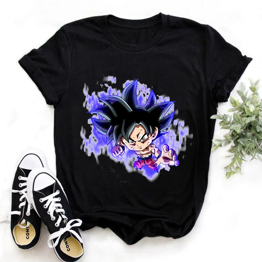 

2022 Summer Dragon Ball Son Goku T-Shirt Women T Shirt Cartoons Anime Harajuku Kawaii Super Saiyan Casual Clothes Tee Shirts Top