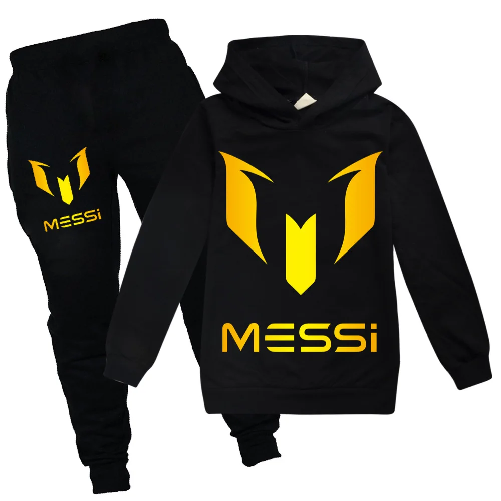 Argentine Football Superstar Girls Clothing Children Fashion Hoodies Pant Set Kids Clothing Spring Autumn Sports Suit Tracksuit