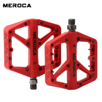 meroca mountain bike accessories nylon pedal bearing width anti skid xc off road pedal pedal clip mtb rainbow