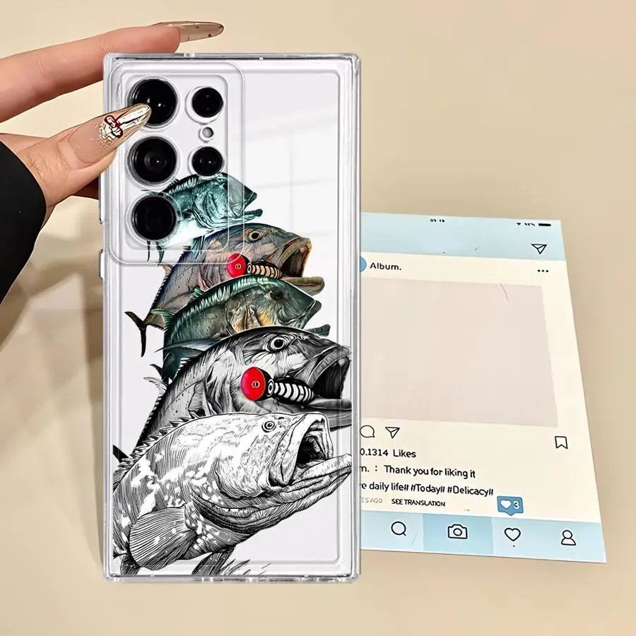 Фото Креативный чехол с рисунком рыбы для Samsung Galaxy S26 Note 20 Ultra 10 S20 Plus S24 S21 S25 Edge S22 FE S23 Ultra №4
