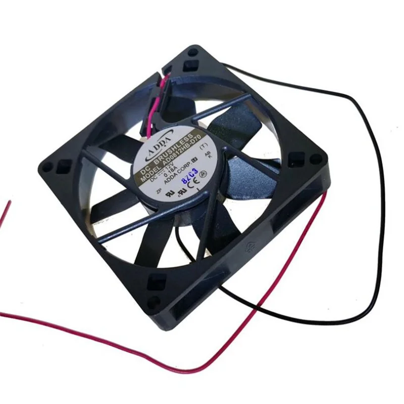 

Original silent ADDA AD0812HB-D70 8015 8CM 0.18A two-wire ball chassis cooling fan