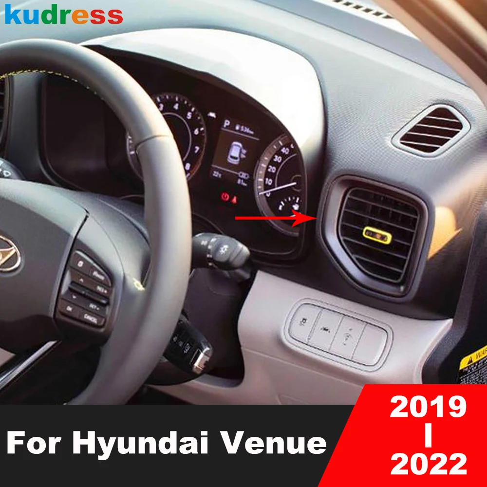 For Hyundai Venue 2019 2020 2021 2022 Carbon Fiber Side Air Condition Vent Outlet Cover Trim Decorate Car Interior Accessories