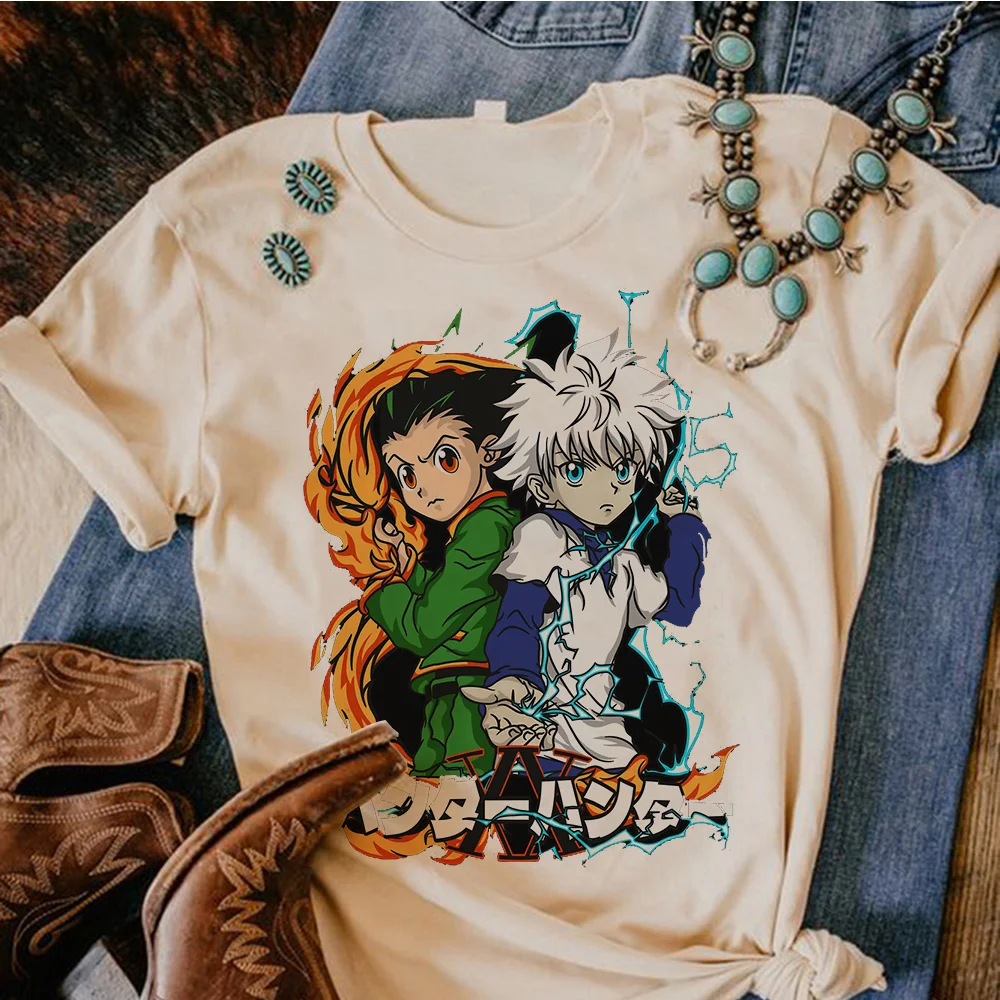 

Топ Hunter x Hunter Killua Женский, японская футболка, забавная одежда с графическим принтом, лето 2000
