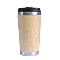 400mltravel coffee mugs bamboo stainless steel cup coffee drink bottle flask bambu water mugs for mothers day gift