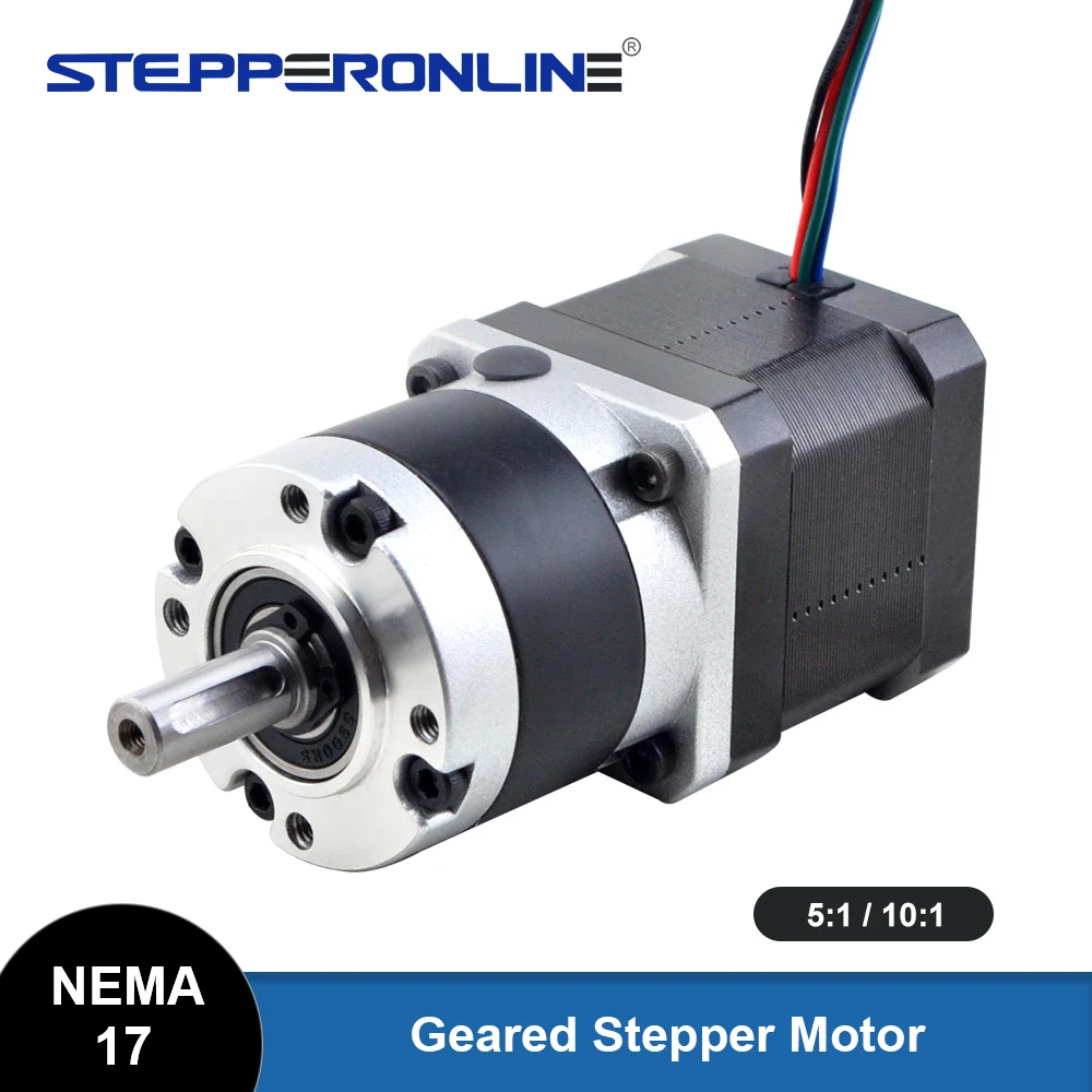 

STEPPERONLINE Шаговый двигатель Nema 17 0,36 Нм 5:1/10:1