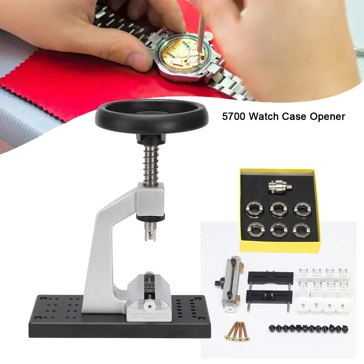 

5700 Bench Watch Case Opener For Screw Oyster Style Watch Case Opener And Closer Suit For WatchMaking and Repair