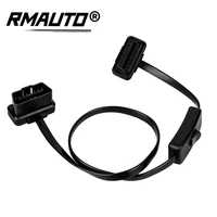 universal 16 pin obd2 cord m f male to female extension diagnose cable with switch control car scan tools elm327 plug adapter