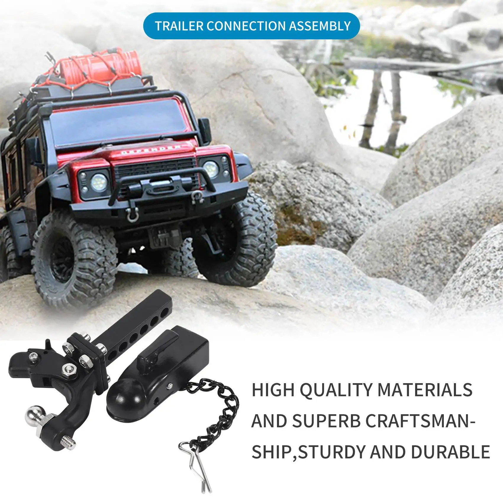 

Metal Hitch Trailer Hook for SCX10 90046 Traxxas TRX4 1/10 RC Crawler Car Remote Control Car Model for Baby Kid