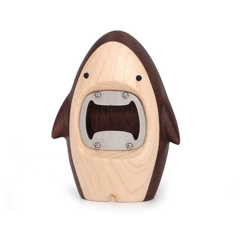 

Practical Unique Wooden Shark Shaped Bottle Opener Creative Beer Opener Opening Bottle Cap Bar Tools Gadget Kitchen Accessories