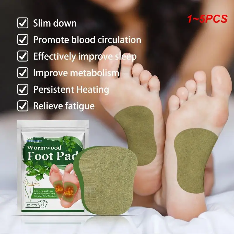 

1~5PCS Wormwood Foot Patch Heel Fatigue Pain Relieving Plaster Relieve Stress Detoxification Help Sleeping Body Health Detox Pad