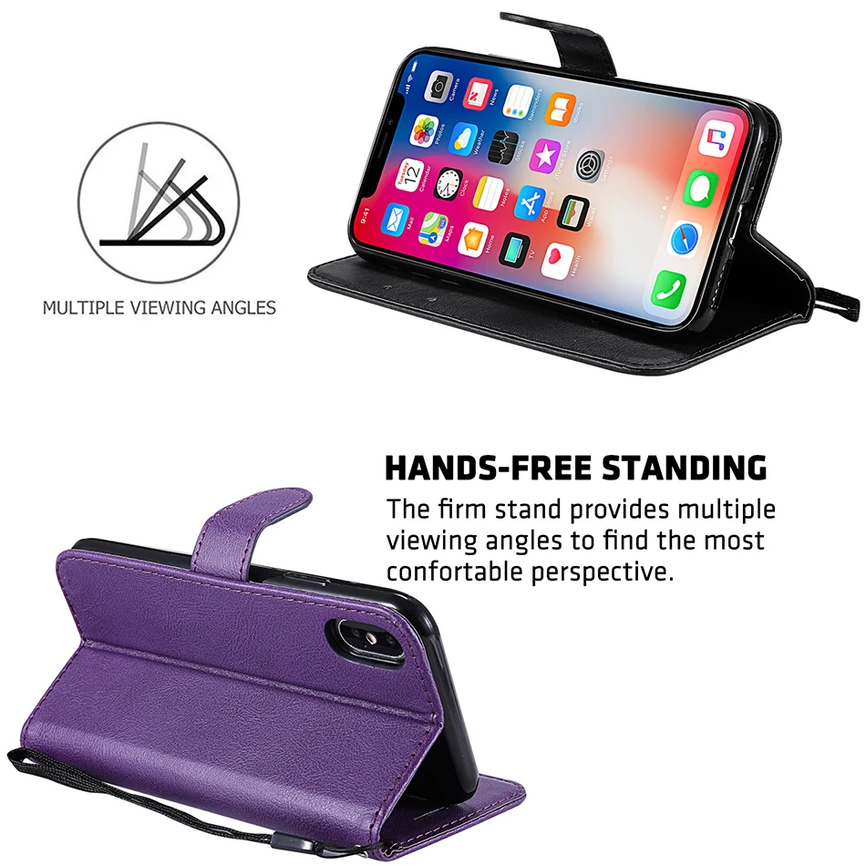 Leather Flip Wallet Case For Huawei P30 P20 Pro P10 P9 P8 Lite 2017 P Smart 2019 Honor 10 Lite 8S 8A 8C 8X 9X Pro Cover Case