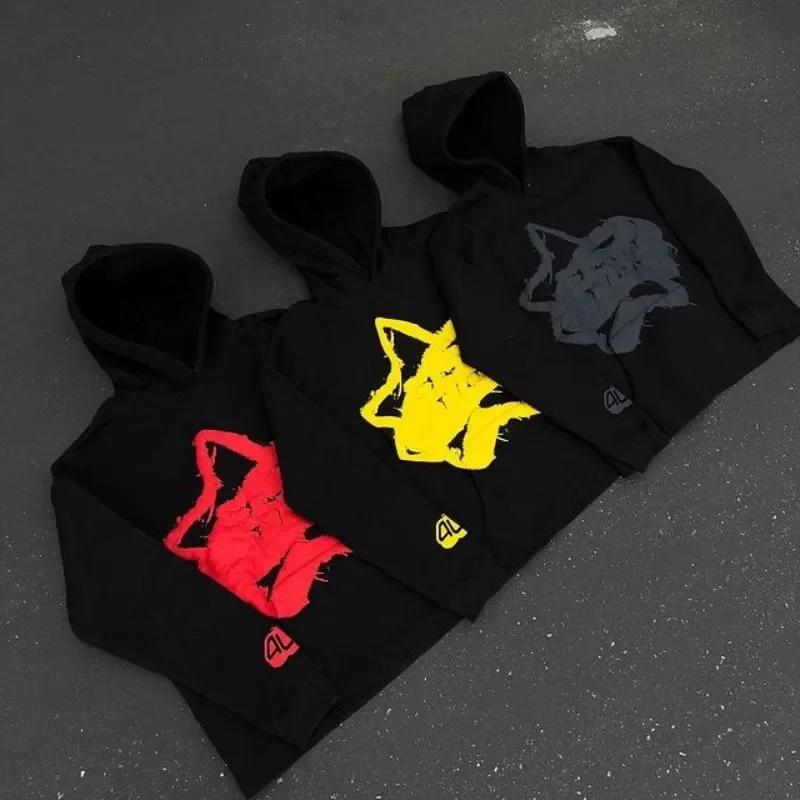

INS trend loose fitting sweaters, star foam printed pullover, street men's and women's hoodies, AliExpress cross-border
