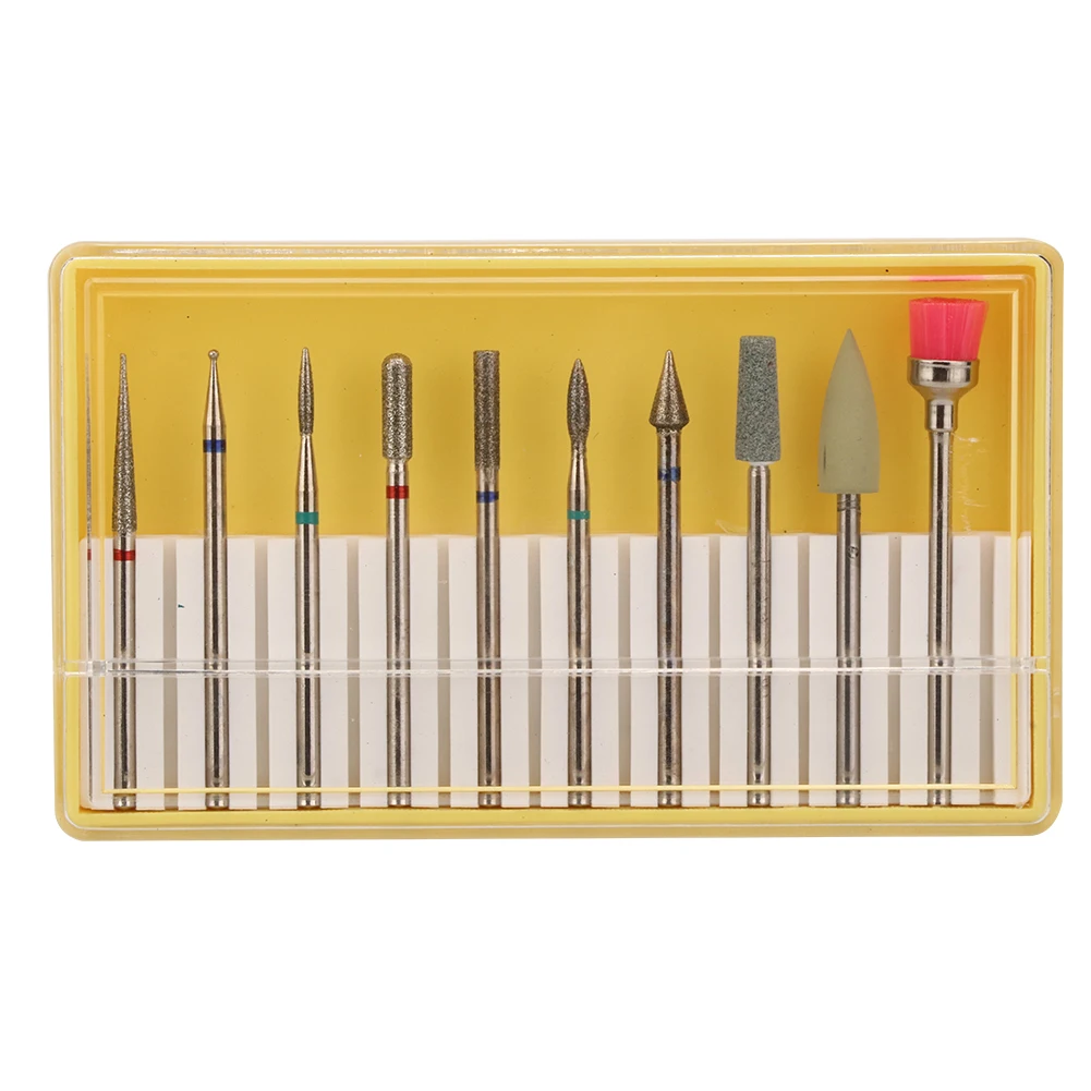 

10pcs Nail Drill Bits Set Manicure Pedicure Nail Polishing Grinding Machine AccessoryBH-02