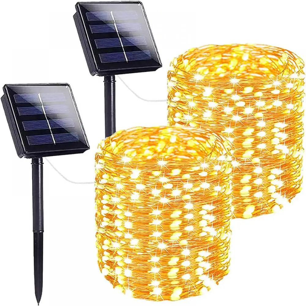 

7m/12m/22m/32m LED Solar Lights Outdoor Garden Fairy String Lights Twinkle Waterproof Lamps for Christmas Patio Tree Party Decor