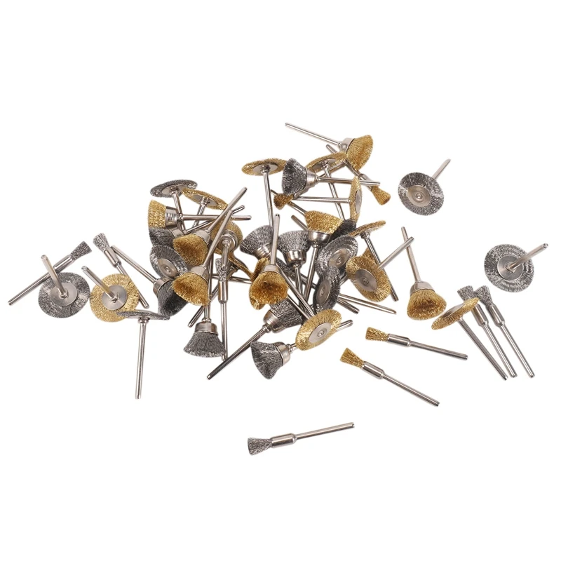 

72Pcs Wire Wheel Brush Set, Copper And Wire Brush Set Suitable For Rotating Tool Polishing And Cleaning Tools