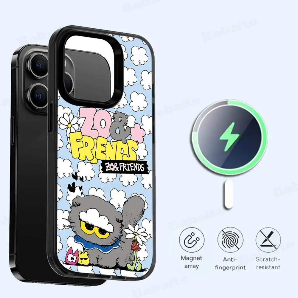 Фото Милый чехол для телефона Z-ZO Friends для iPhone 17 Air 16 15 14 13 12 11 Pro Max Plus, чехол для беспроводной зарядки Magsafe №1