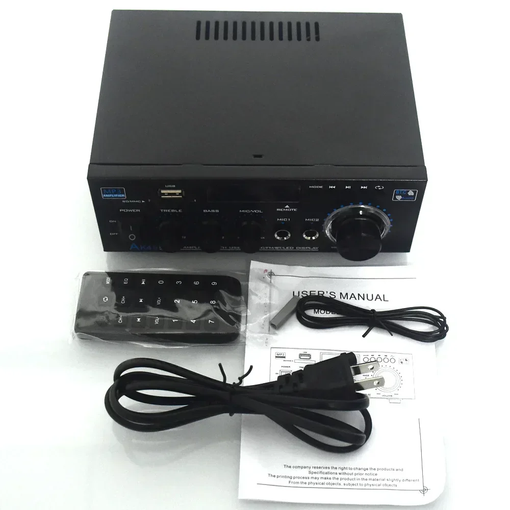 2 0-канальный цифровой усилитель AK45 HiFi 400Wx2 стерео приемник переменного тока 90 В-240