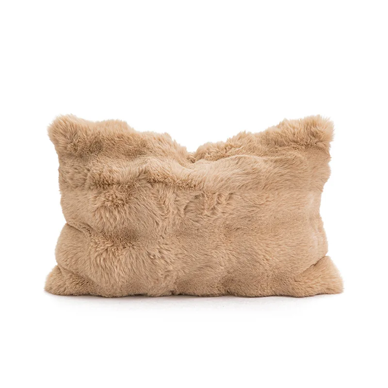 Наволочка из искусственного кроличьего меха 45x45 см 30x50 пушистая декоративная