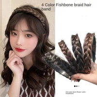 new womens non slip wig headband fishbone plaits dough twist style plaits hair band fashion headwear accessories for hair