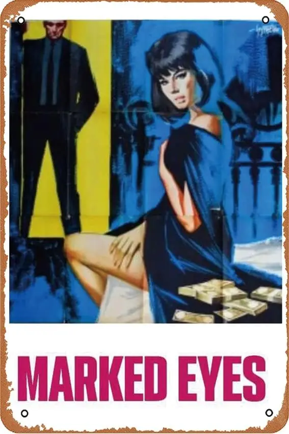 Mrked Eyes Flm Move Metl Sgns Decorcn Vntge Tn 12x8 nch ron Pntng Wll Decor Resturnt Br Cfe Club Ktchen