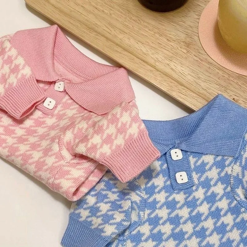 

Polo Shirt Sweater Dog Clothes Kitten Kawaii Korean Style Small Dogs Clothing Puppy Autumn Winter Fashion Costume Sweet Pet Item