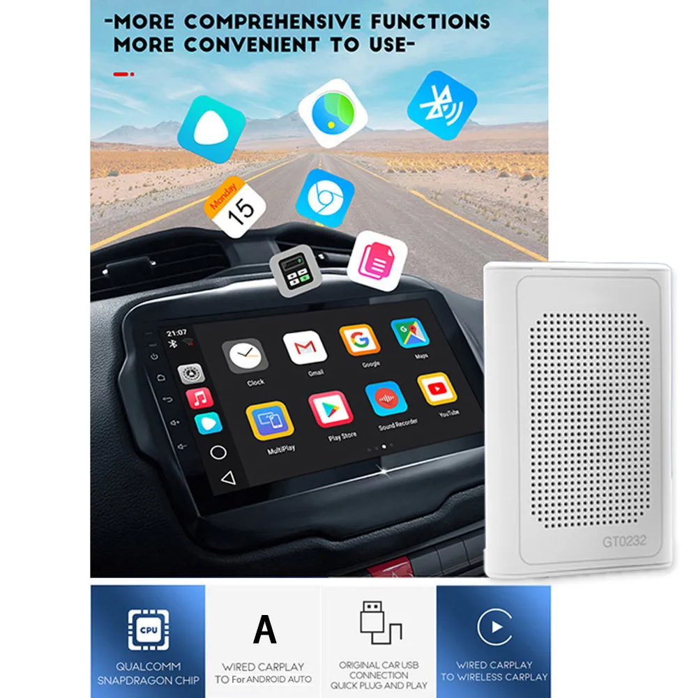

Wireless CarPlay Ai Box Adapter Android 10.0 Wired To Wreless Auto Dongle Mirror Link Box HDMI Car Multimedia Bluetooth 2+32G