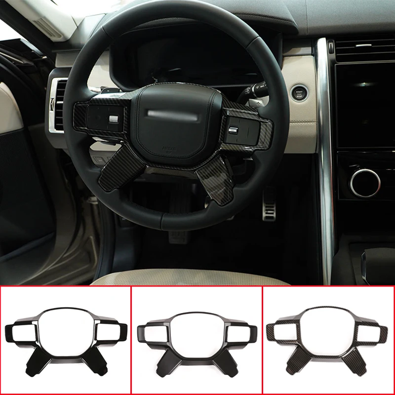 

Декоративная накладка на руль для Land Rover Discovery 5 Lr5 2021 -2022, наклейка с отделкой из АБС-пластика дуба/черного цвета для пианино, автомобильные ак...