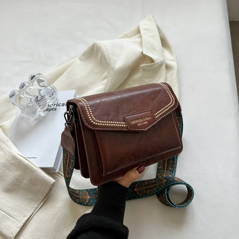 Fashion Women'S Casual Shoulder Bag New Net Red Texture Messenger All-Match Small Square Bag Convertible Crossbody Handbag