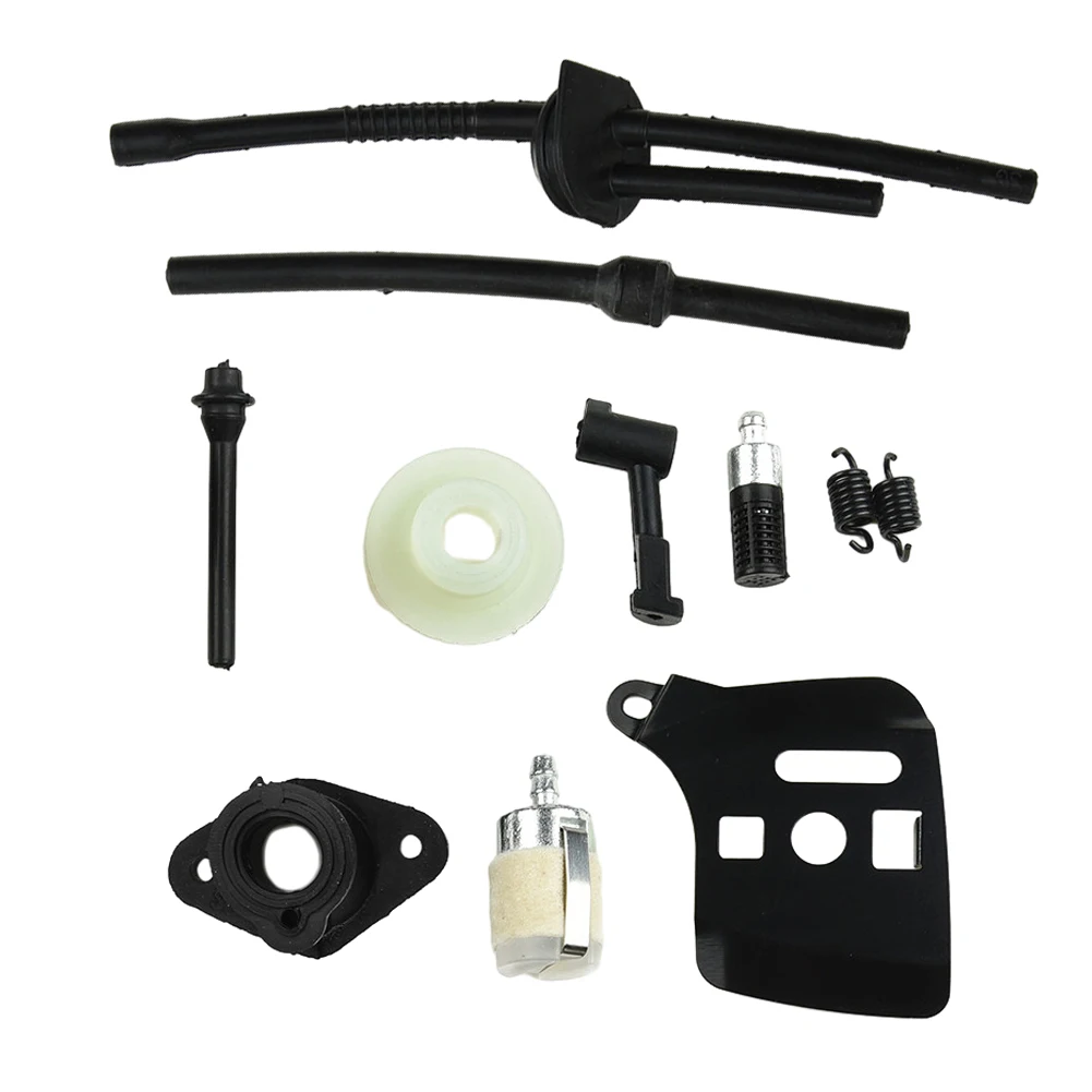 

10pcs Chainsaw Repair Kit For Chinese 2500 25cc 2-Stroke Small Fuel Oil Hose Filter Worm Gear Intake Manifold Bar Plat Garden