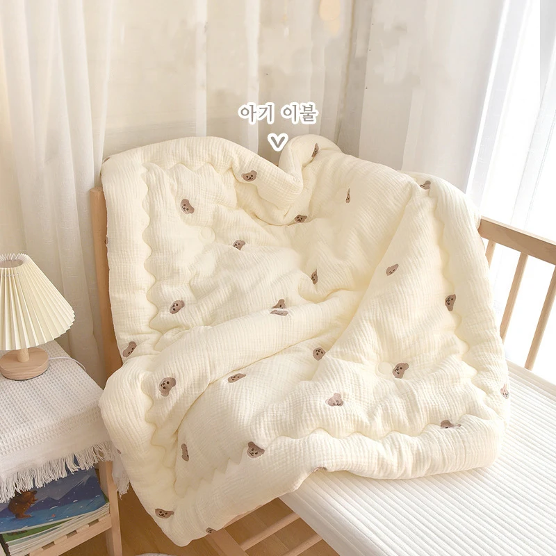 

Spring Autumn New Winter Baby Quilt Kids Six Layer Crepe Seersucker Thick Air Conditioning Quilt