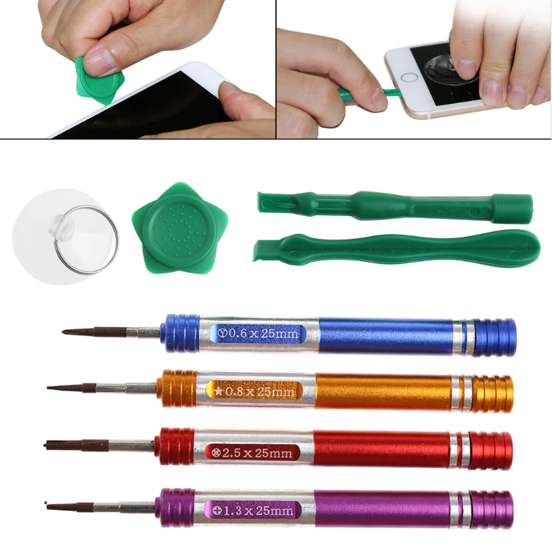 8 in 1 magnetic tip screwdriver kit for iphone 7 7 plus opening repair tool set free global shipping